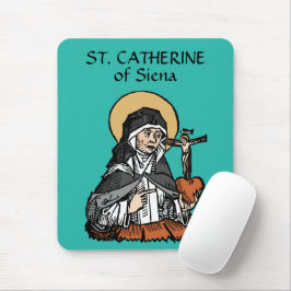 Katharina von Siena mit Crucifix-Topped Herz Mousepad