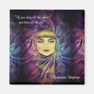 Katharine Hepburn - Zitat zum Feminismus Magnet