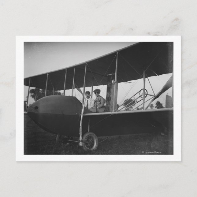 Katharine Wright mit Orville in Model HS Postkarte (Vorderseite)