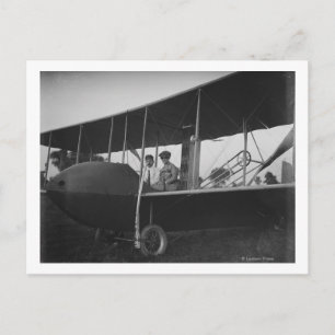 Katharine Wright mit Orville in Model HS Postkarte