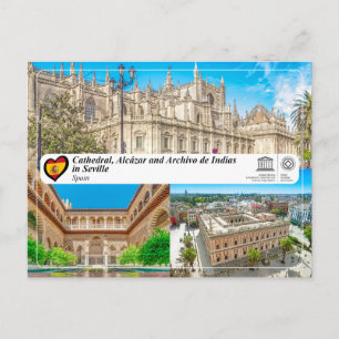 Kathedrale, Alcázar, Archivo de Indias in Sevilla Postkarte