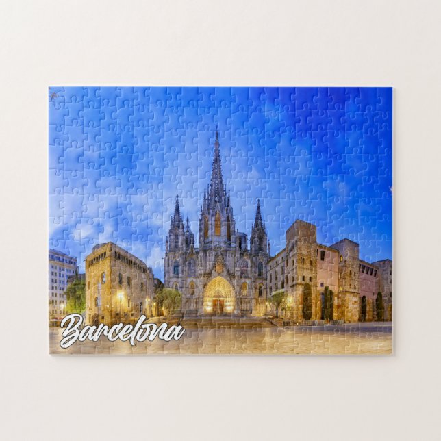 Kathedrale Barcelona, Barcelona, Spanien Puzzle (Horizontal)