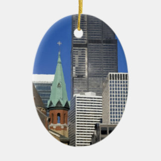 Kathedrale Chicago Skyline Keramikornament