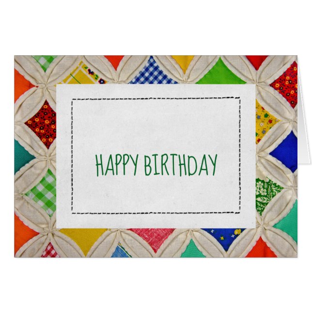 Kathedrale Fensterquiltmuster zum Geburtstag (Vorderseite (Horizontal))