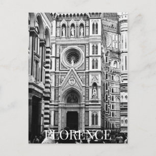 Kathedrale Florenz + Touristen Italien BW Postkarte