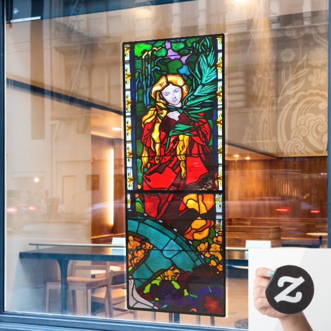 Kathedrale Freiburg St. Catherine Festglass 1300 Fensteraufkleber (Café-Fenster)