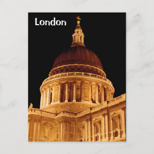 Kathedrale glüht bei Nacht St Pauls London Postkar Postkarte