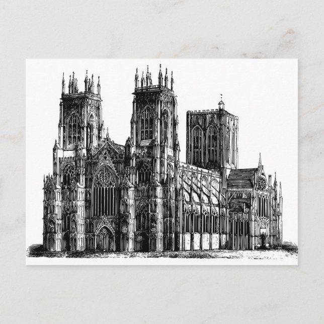 Kathedrale Illustration Postkarte (Vorderseite)