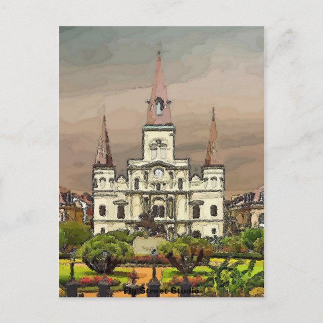 Kathedrale im Französischen Viertel, New Orleans Postkarte (Vorderseite)