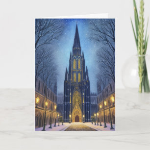Kathedrale in der Nacht Feiertagskarte