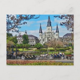 Kathedrale, Jackson Square, New Orleans Poster Postkarte