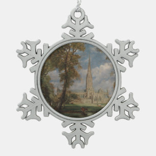 Kathedrale John Constables   Salisbury vom Bish Schneeflocken Zinn-Ornament