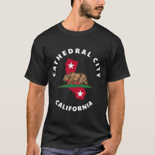 Kathedrale Kalifornien CA Flag and Bear Abzeichen T-Shirt