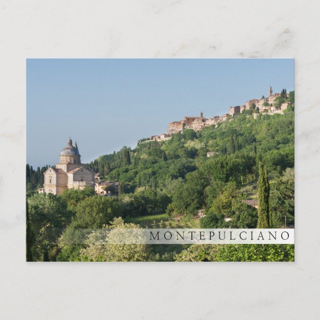 Kathedrale Montepulciano und Bar Postkarte (Vorderseite)