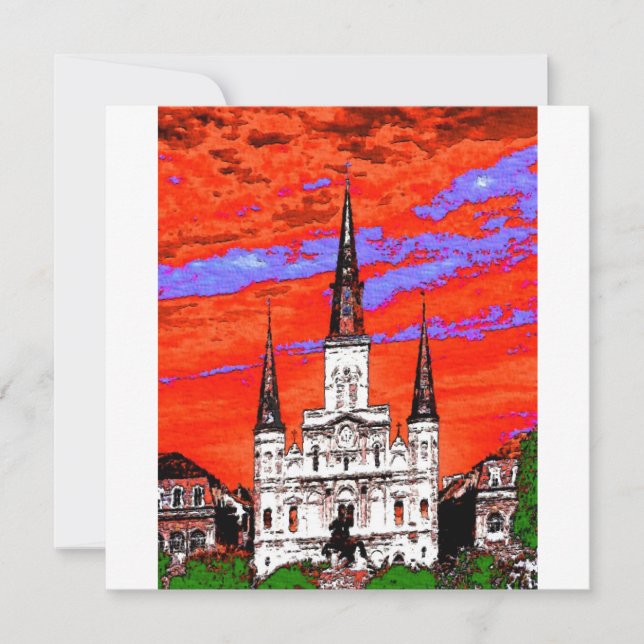 Kathedrale, New Orleans, fauvistische Farben (Vorderseite)