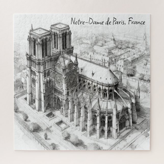 Kathedrale Notre-Dame de Paris, Frankreich Puzzle (Vertikal)