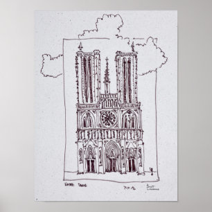 Kathedrale Notre-Dame de Paris  Ille de la Cite Poster