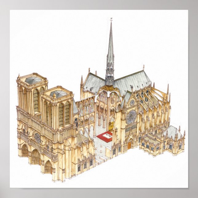 Kathedrale Notre-Dame. Paris Frankreich Poster (Vorne)