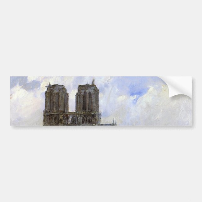 Kathedrale Notre Dame (Paris, Frankreich) (Vintage Autoaufkleber (Vorne)