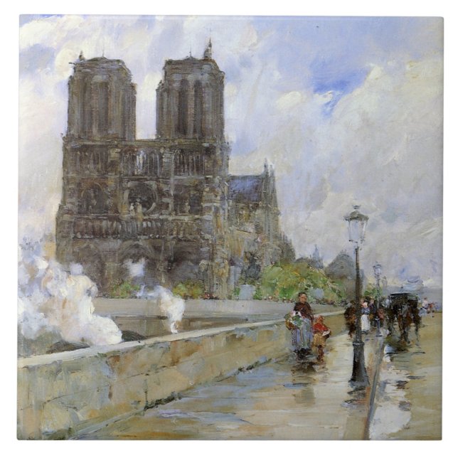 Kathedrale Notre Dame (Paris, Frankreich) (Vintage Fliese (Vorderseite)