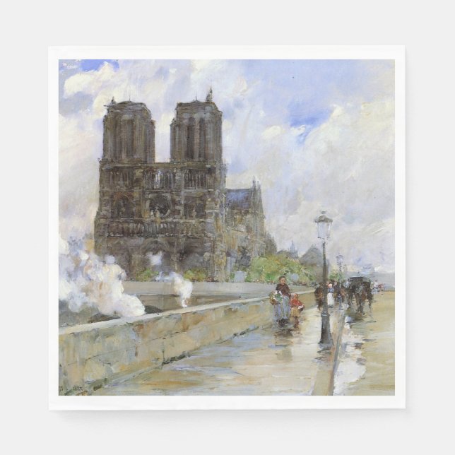 Kathedrale Notre Dame (Paris, Frankreich) (Vintage Serviette (Vorderseite)