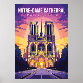 Kathedrale Notre-Dame, Reisekunstposter Poster