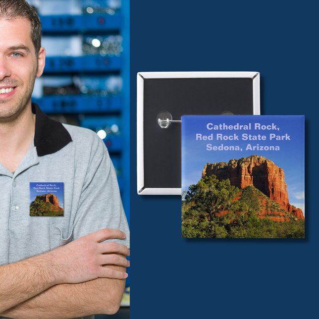 Kathedrale Rock, Arizona Button (Cathedral Rock, Arizona Pinback Button)