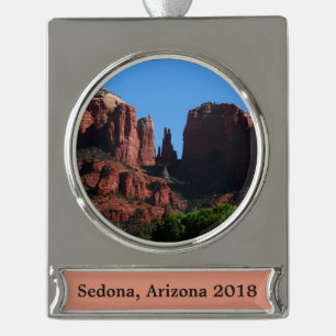 Kathedrale Rock in Sedona Banner-Ornament Silber