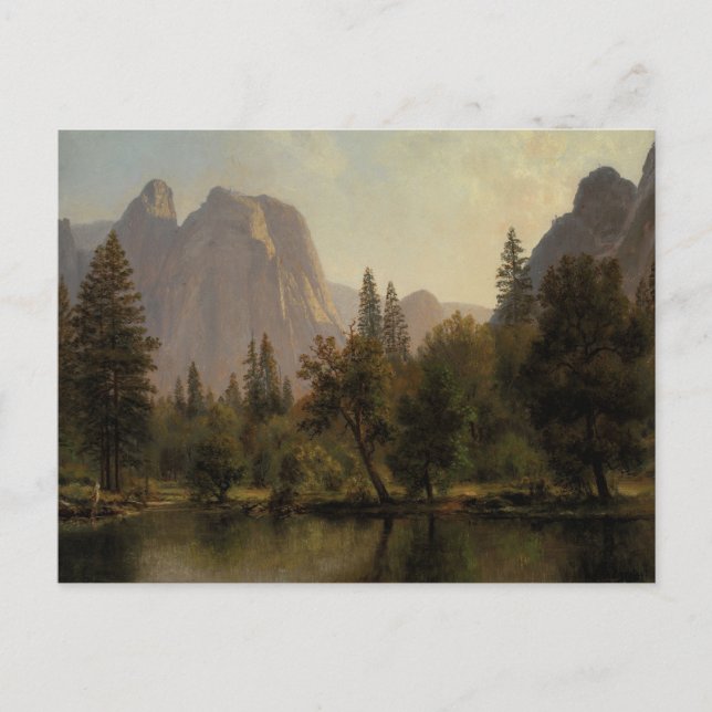Kathedrale Rocks, Yosemite Tal von Bierstadt Postkarte (Vorderseite)