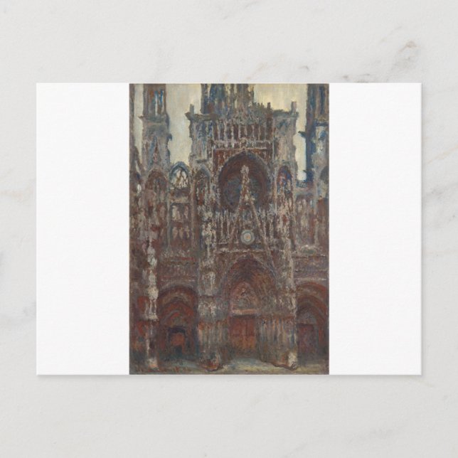 Kathedrale Rouen, Abend, Harmonie in braun Postkarte (Vorderseite)