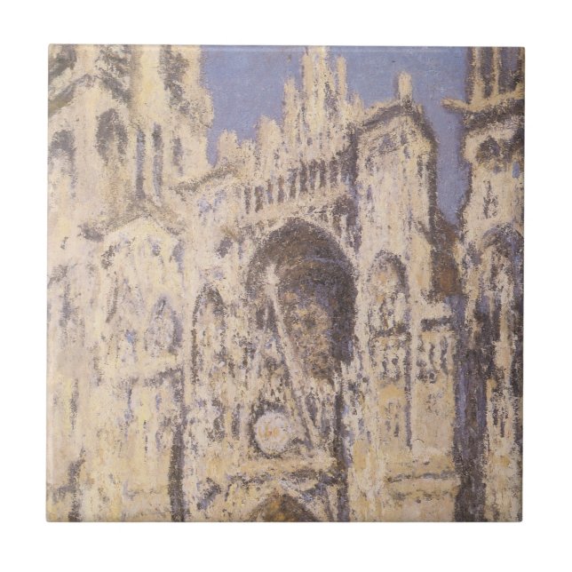 Kathedrale Rouen, Harmony Blue Gold von Claude Mon Fliese (Vorderseite)