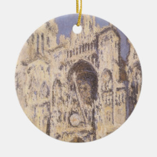 Kathedrale Rouen, Harmony Blue Gold von Claude Mon Keramikornament