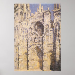 Kathedrale Rouen, Harmony Blue Gold von Claude Mon Poster