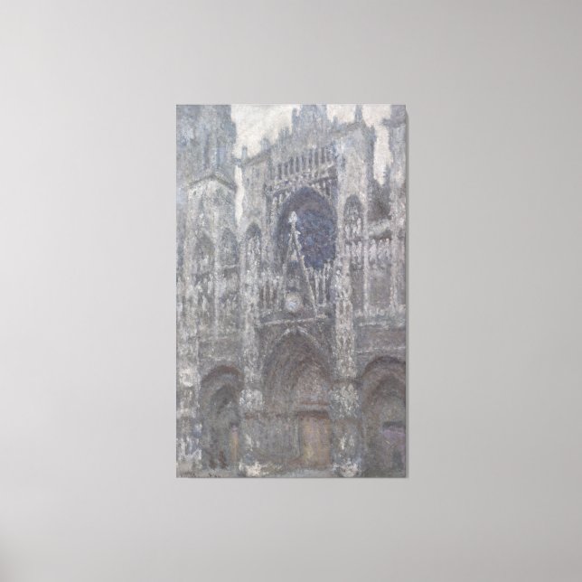 Kathedrale Rouen Portal Gray Weather by Monet Leinwanddruck (Vorderseite)