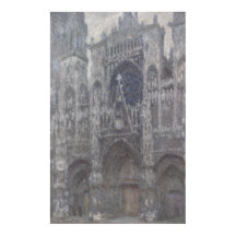 Kathedrale Rouen Portal Gray Weather by Monet