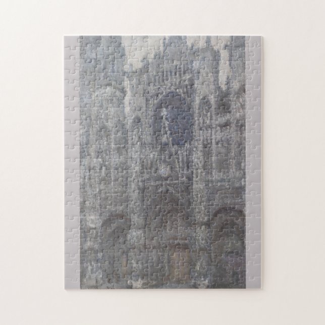 Kathedrale Rouen Portal Gray Weather by Monet Puzzle (Vertikal)