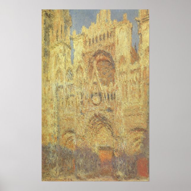 Kathedrale Rouen, Sonnenuntergang von Claude Monet Poster (Vorne)