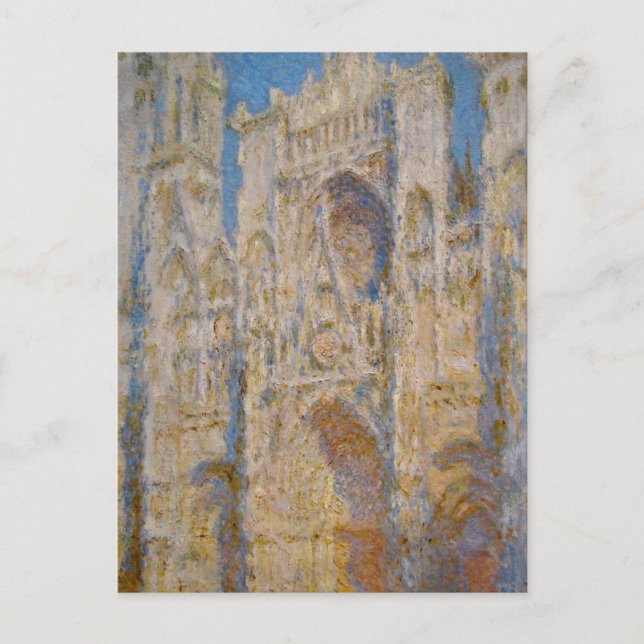 Kathedrale Rouen, Westfassade, Sonnenlicht von Cla Postkarte (Vorderseite)