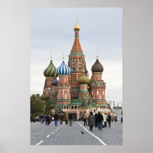 Kathedrale Saint Basil. Moskauer Roter Platz Poster