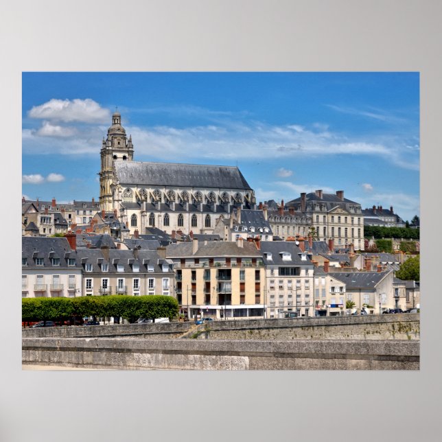 Kathedrale Saint Louis bei Blois Frankreich Postca Poster (Vorne)