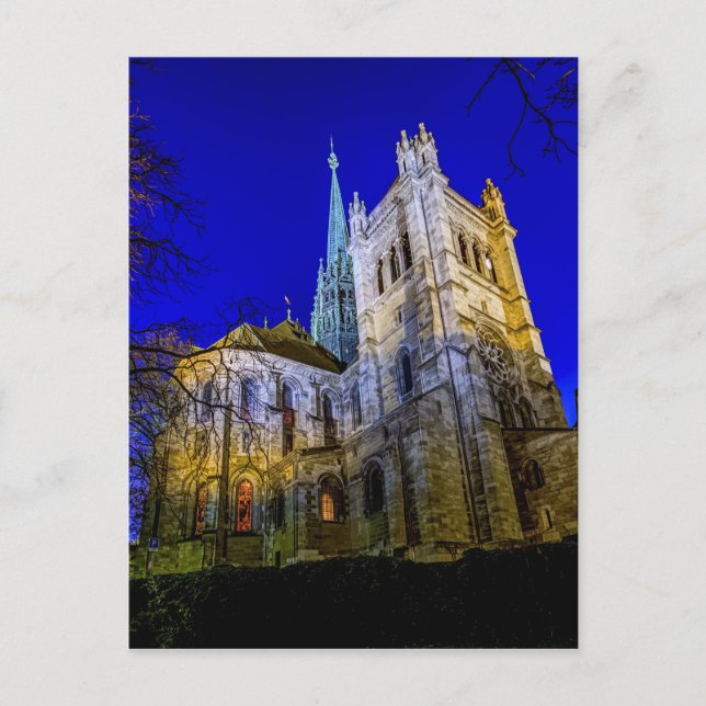 Kathedrale Saint-Pierre in Genf, Schweiz Postkarte (Vorderseite)
