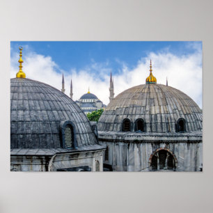 Kathedrale Saint Sophie und Blaue Moschee - Istanb Poster