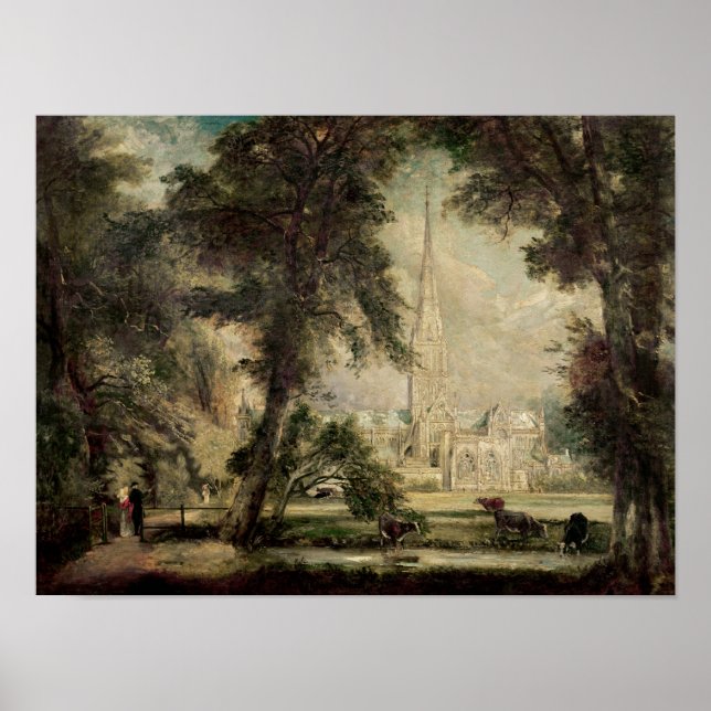 Kathedrale Salisbury aus dem Bischofsgarten Poster (Vorne)