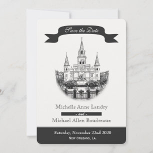Kathedrale Save the Date Schwarz-Weiß