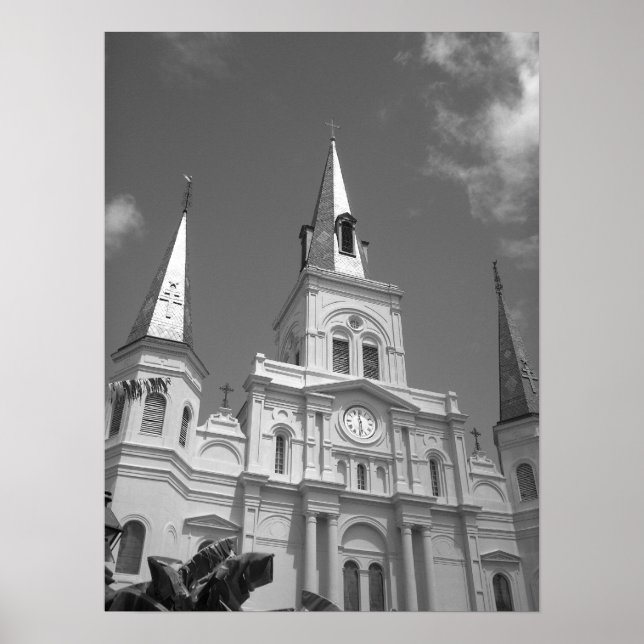 Kathedrale schwarz-weiß poster (Vorne)