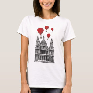 Kathedrale St. Pauls und glühende Luft-Ballone T-Shirt