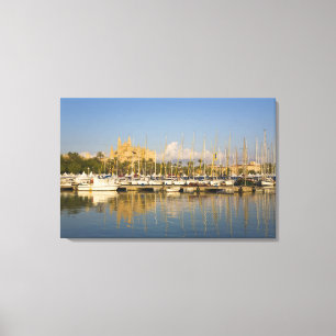 Kathedrale und Marina, Palma, Mallorca, Spanien Leinwanddruck