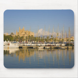 Kathedrale und Marina, Palma, Mallorca, Spanien Mousepad