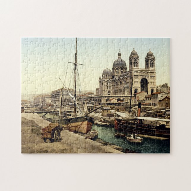 Kathedrale und Quay de la Joliette Marseille Frank Puzzle (Horizontal)