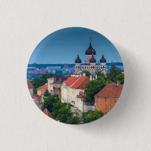 Kathedrale und Stadtbild  Estland Button